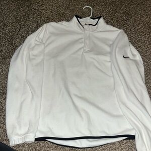 Collared white Nike quarters zip
